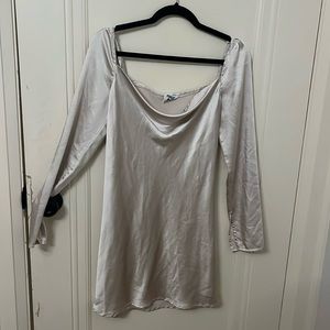 cowl neck princess polly satin dress